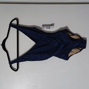 Jantzen Navy Blue Trim Swim One Piece Size 14 NWOT.